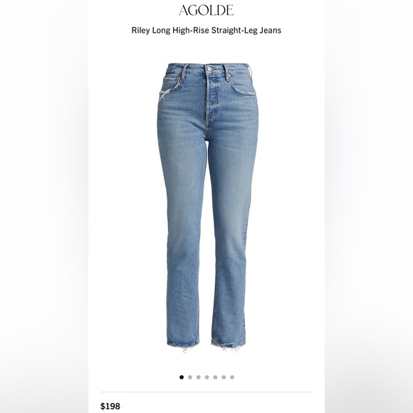 Agolde Riley Long High-Rise Straight-Leg Jeans | Size 30 (8-10) - Picture 8 of 8